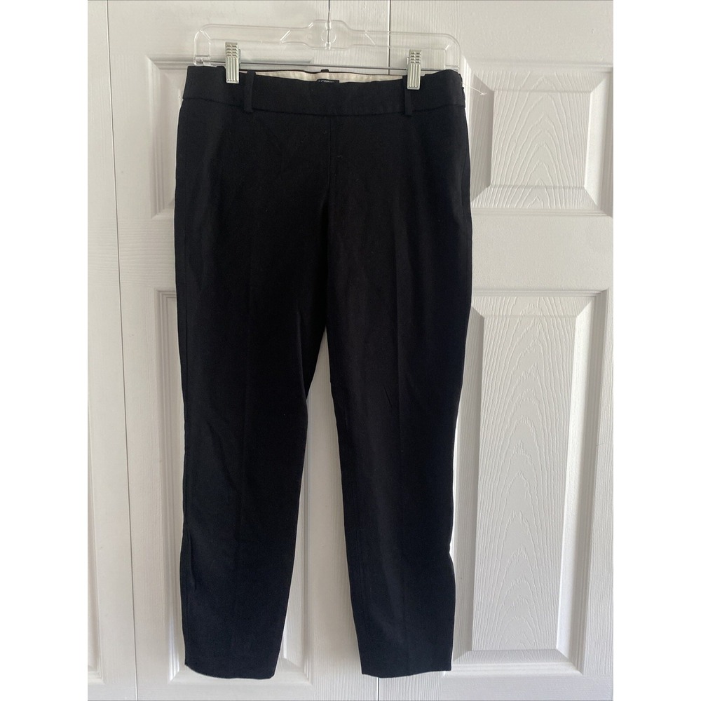 J Crew Women‎ s 0 Minnie Black Stretch Straight Leg Trouser Pants Career Corp